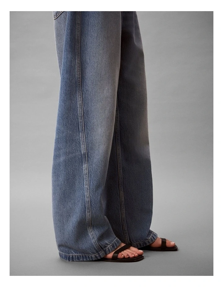 Twisted Seam Low Rise Baggy Jeans in Silverstone image 5