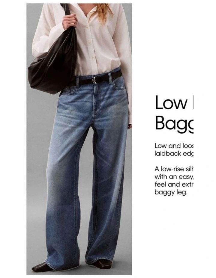 Twisted Seam Low Rise Baggy Jeans in Silverstone image 6