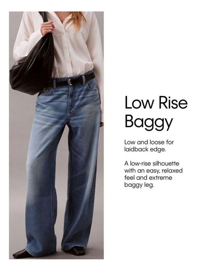Twisted Seam Low Rise Baggy Jeans in Silverstone image 7