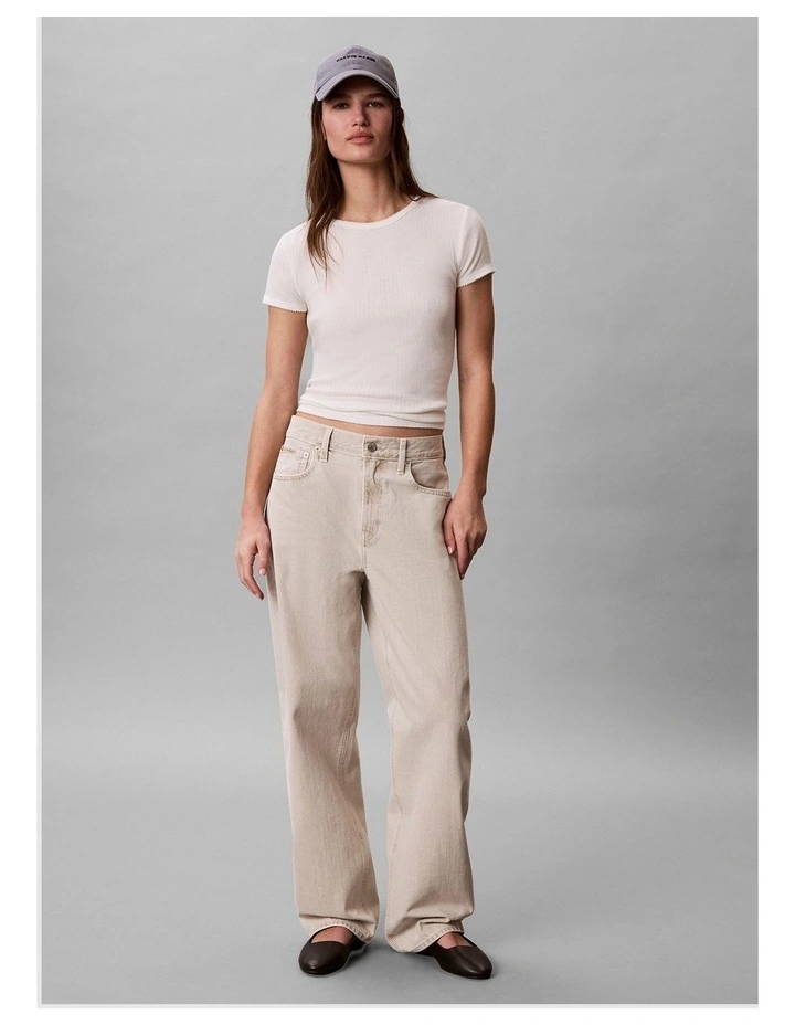 Barrel Jeans in Marbled Bone image 1