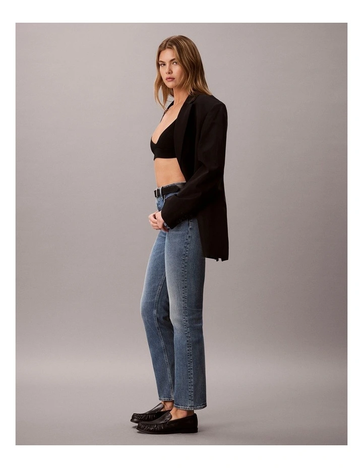 Calvin Klein Jeans High Rise Straight Jeans in Vintage Port image 3