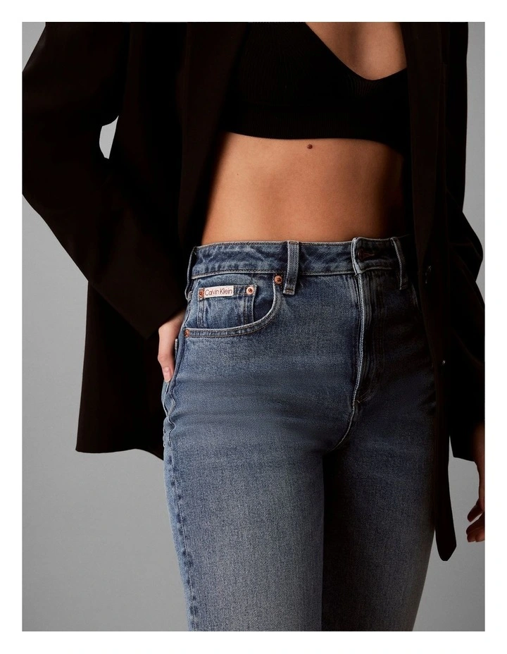 Calvin Klein Jeans High Rise Straight Jeans in Vintage Port image 5