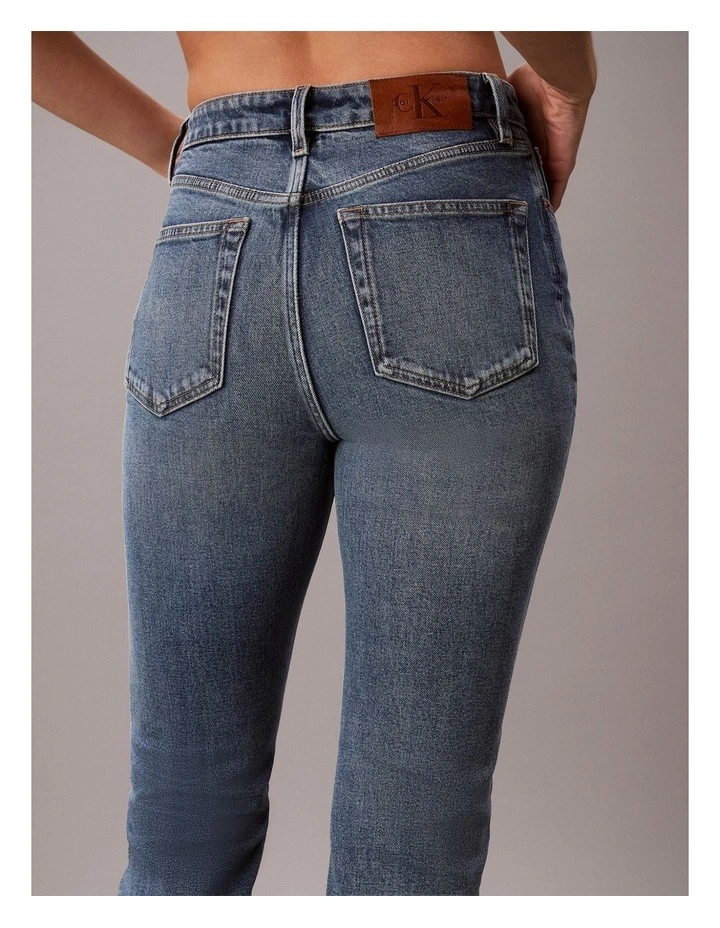 Calvin Klein Jeans High Rise Straight Jeans in Vintage Port image 6