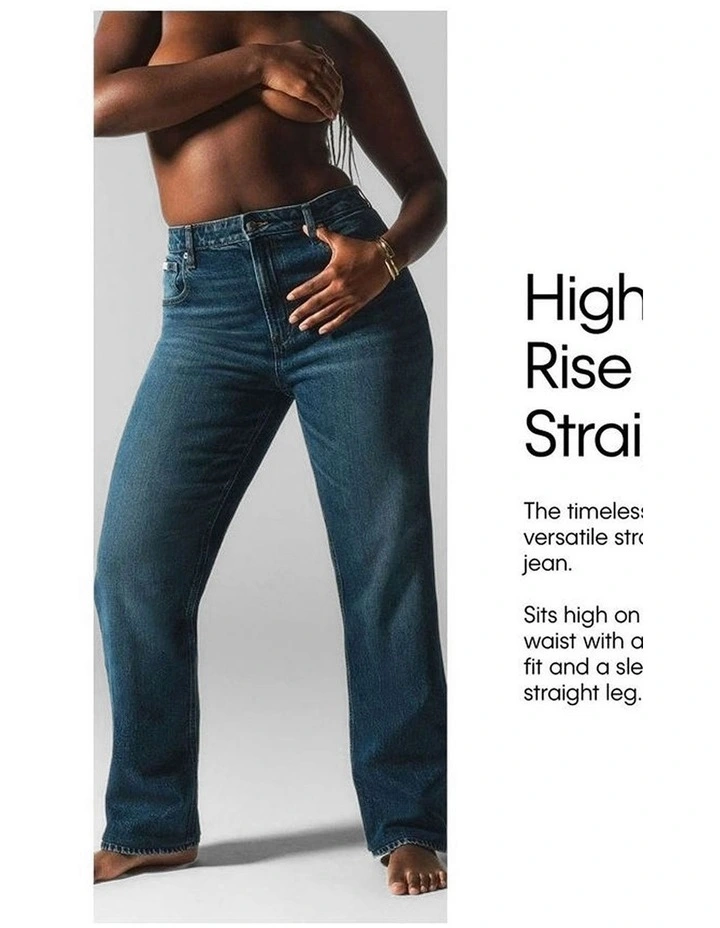 Calvin Klein Jeans High Rise Straight Jeans in Vintage Port image 7
