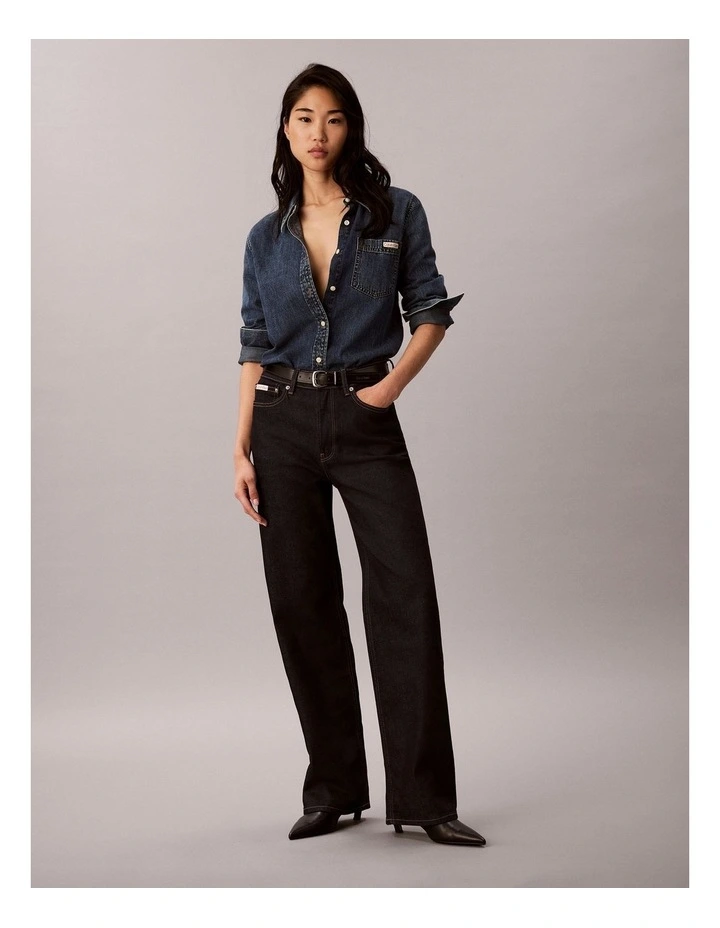 High Rise Loose Jean in Iconic Indigo image 6