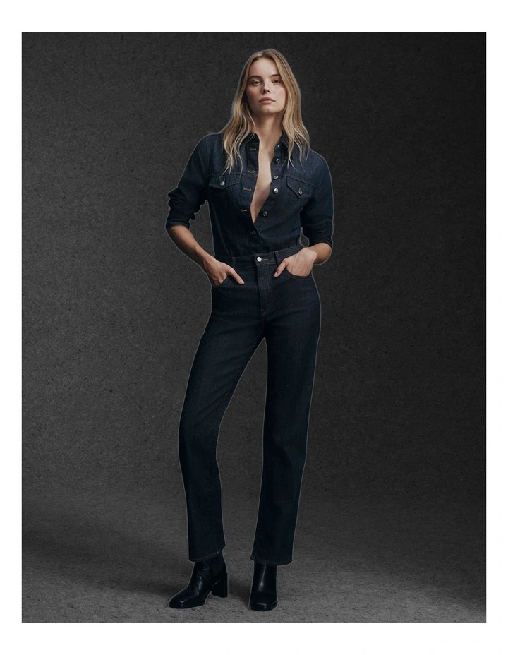 High Rise Loose Jean in Iconic Indigo image 7