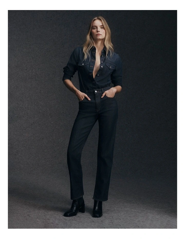 High Rise Loose Jean in Iconic Indigo image 7