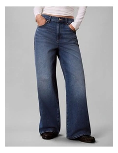 Relaxed Wide Leg Jeans in Indigo Bay