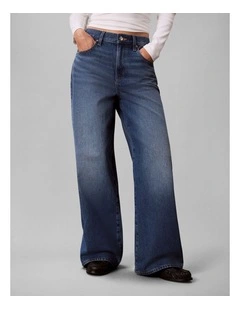 Relaxed Wide Leg Jeans in Indigo Bay