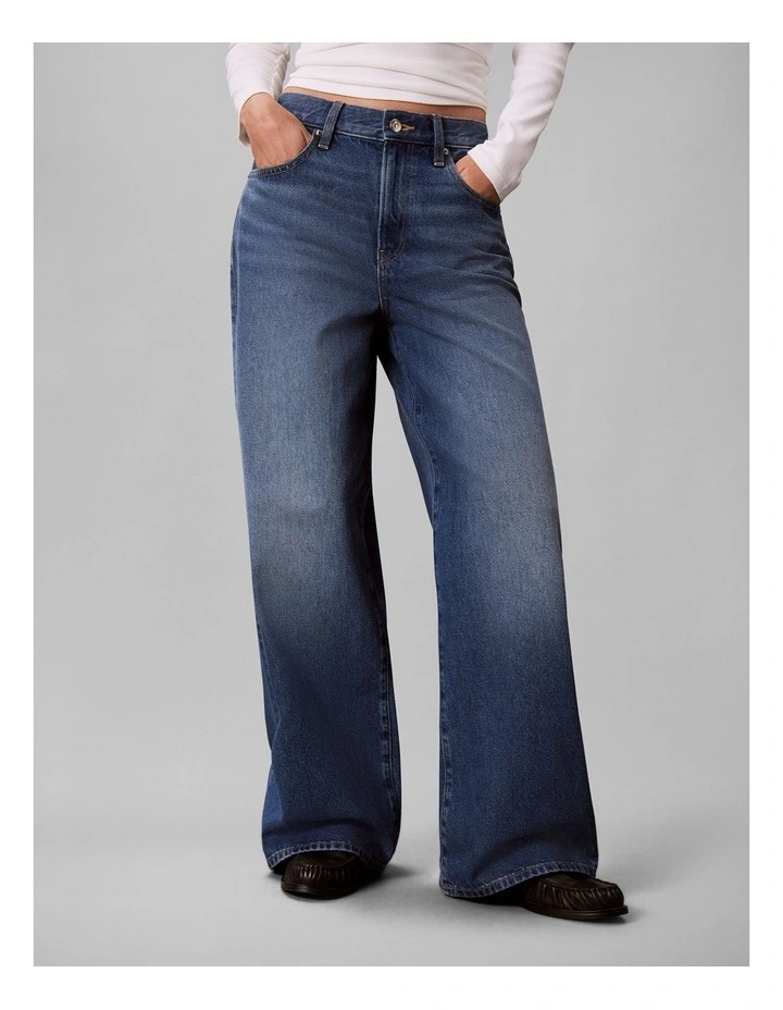 Relaxed Wide Leg Jeans in Indigo Bay image 1