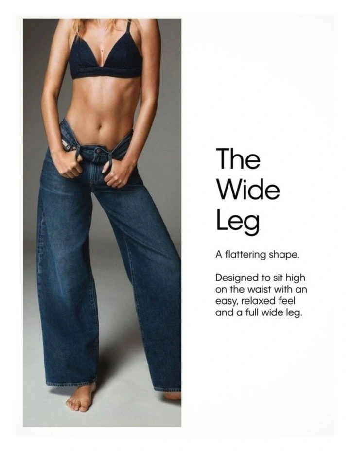 Relaxed Wide Leg Jeans in Indigo Bay image 5