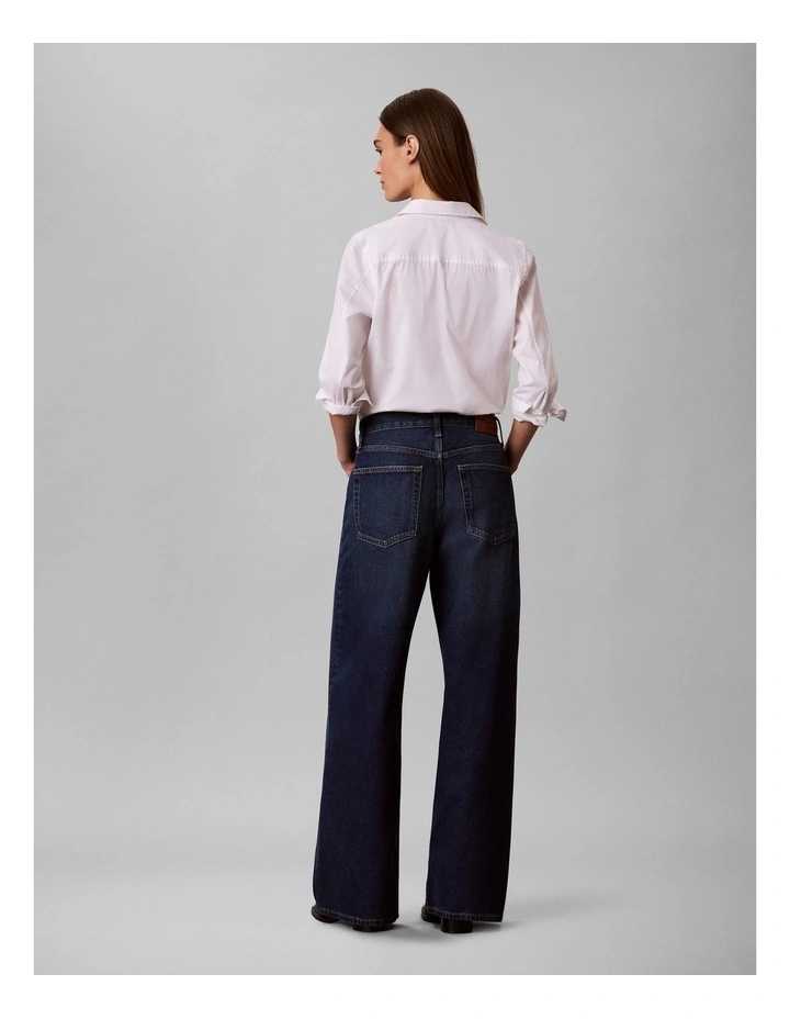 Relaxed Wide Leg Jeans in Merlot Blue image 2