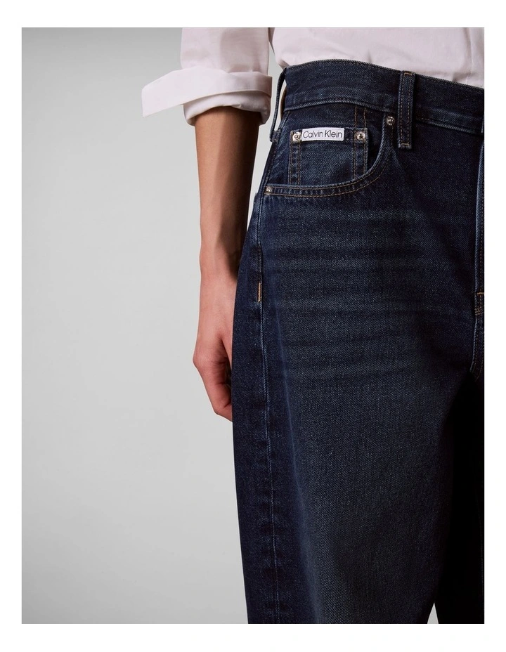 Relaxed Wide Leg Jeans in Merlot Blue image 5