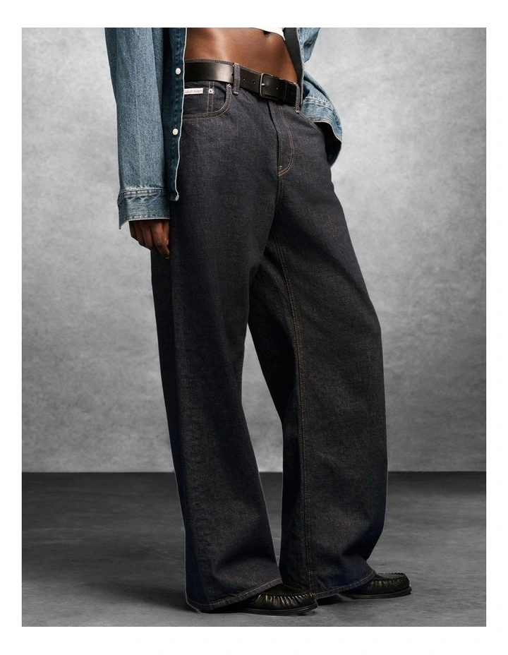 Low Rise Baggy Jeans in Iconic Indigo image 6