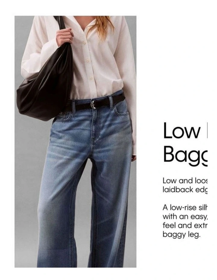Low Rise Baggy Jeans in Iconic Indigo image 7