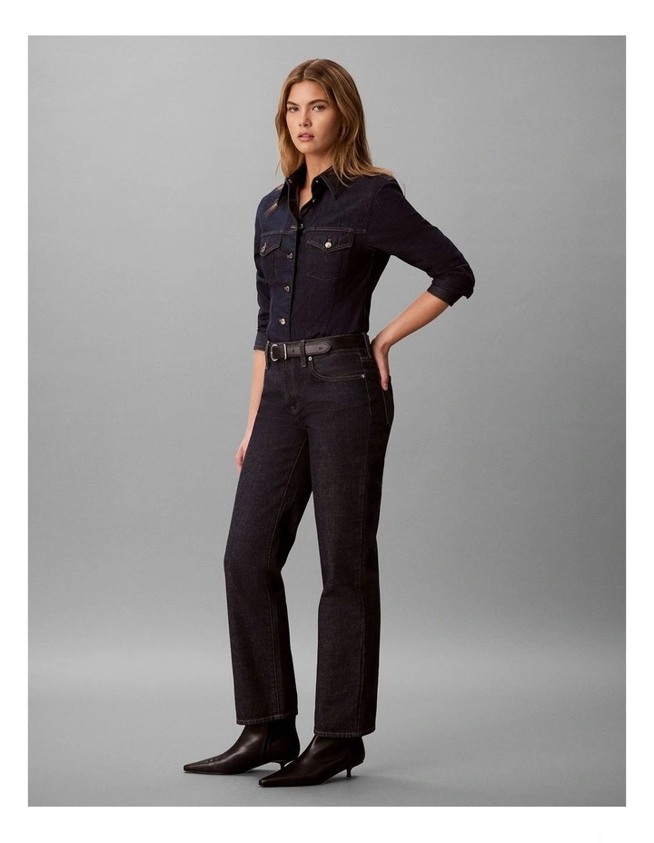 Low Rise Modern Straight Jeans in Iconic Indigo image 3