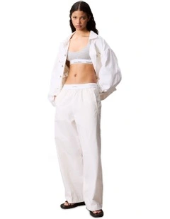 Logo Relaxed Cotton Pant in White