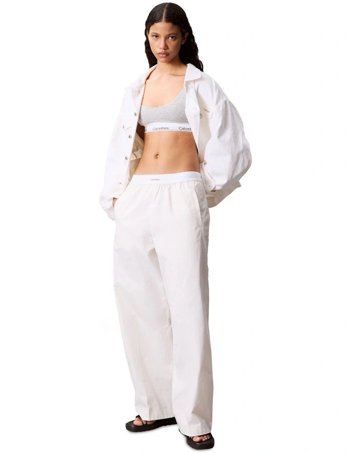 Logo Relaxed Cotton Pant in White image 1