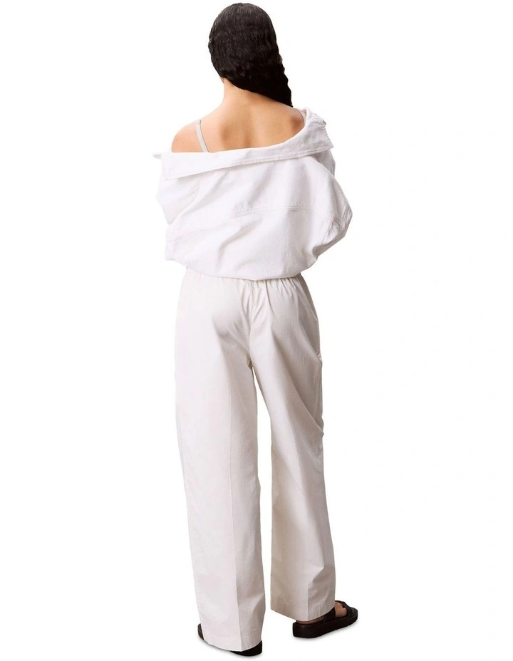 Logo Relaxed Cotton Pant in White image 2