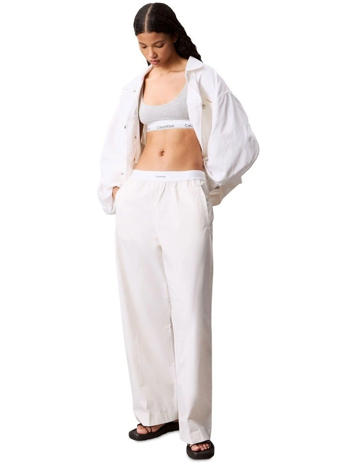 Logo Relaxed Cotton Pant in White image 3