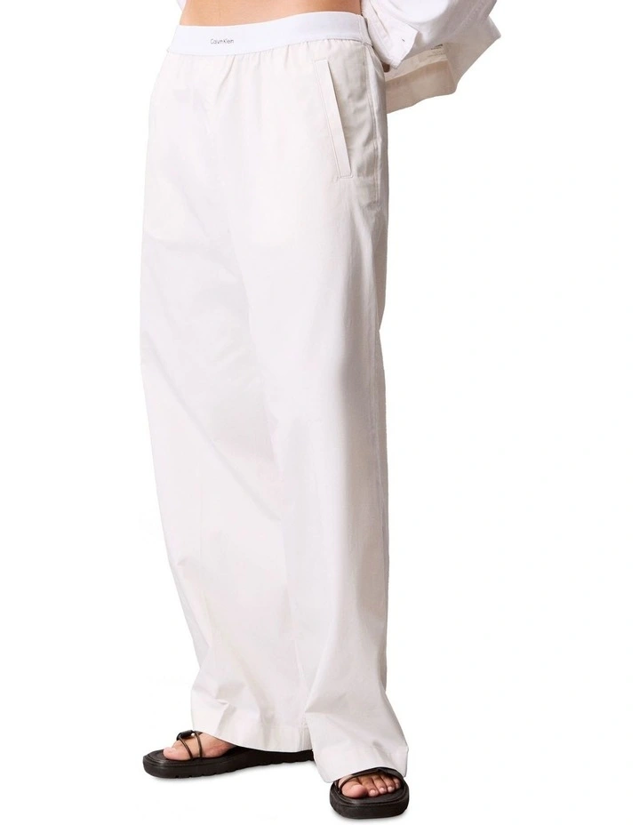 Logo Relaxed Cotton Pant in White image 4