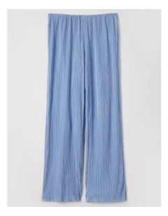 Plisse Pull On Pant in Moderate Blue