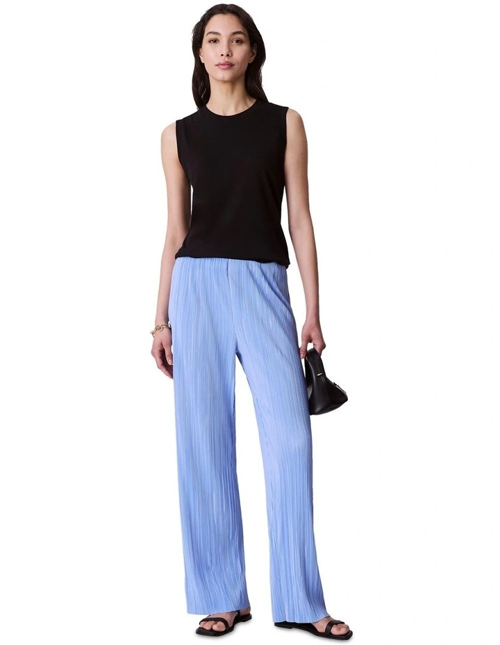 Plisse Pull On Pant in Moderate Blue image 1