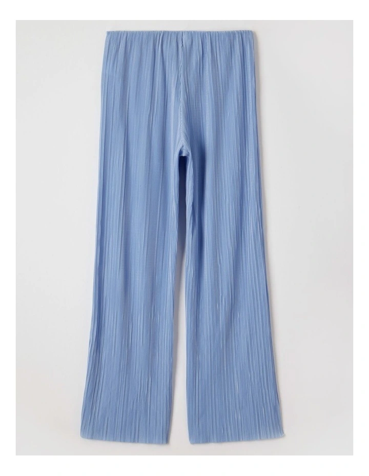Plisse Pull On Pant in Moderate Blue image 3