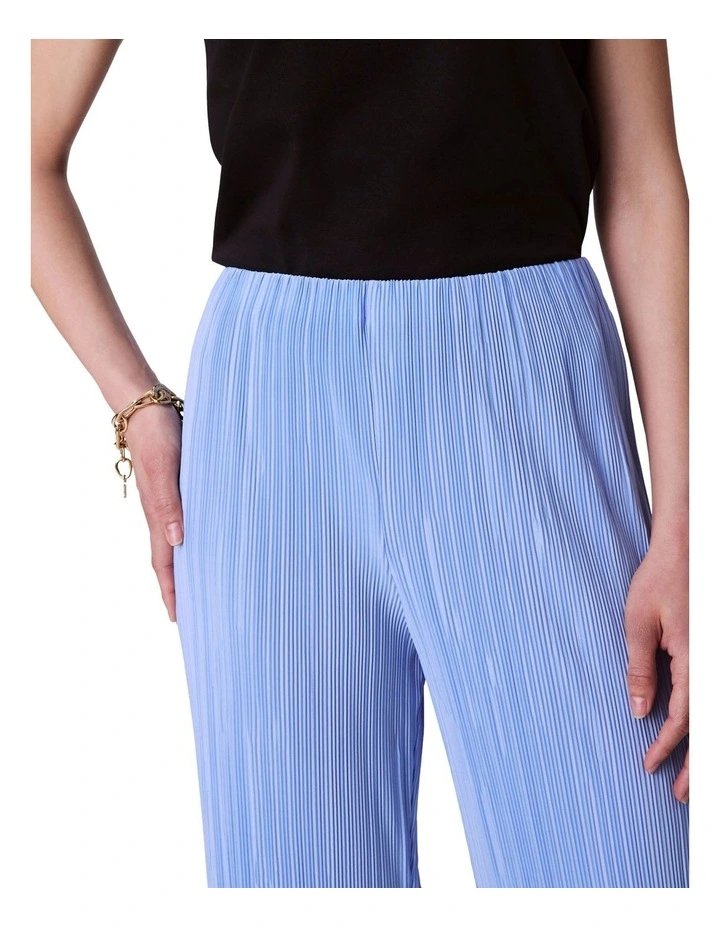 Plisse Pull On Pant in Moderate Blue image 3