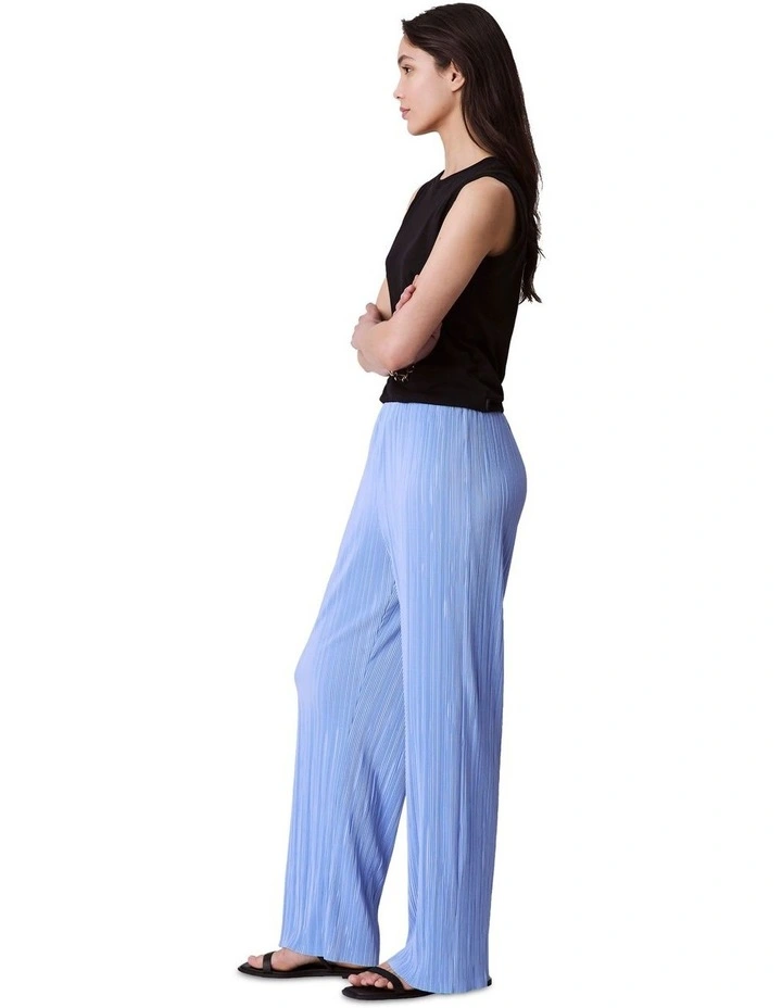 Plisse Pull On Pant in Moderate Blue image 4