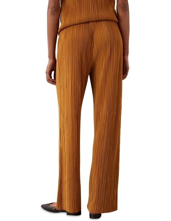 Plisse Pull On Pant in Yellow image 2