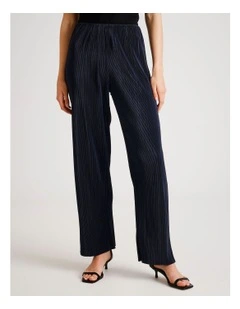 Plisse Pull On Pant in Blue