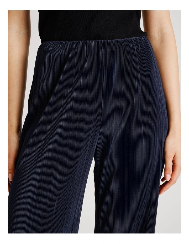 Plisse Pull On Pant in Blue image 4