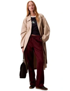 High Shine French Terry Track Pant in Red
