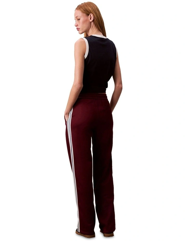 High Shine French Terry Track Pant in Red image 2
