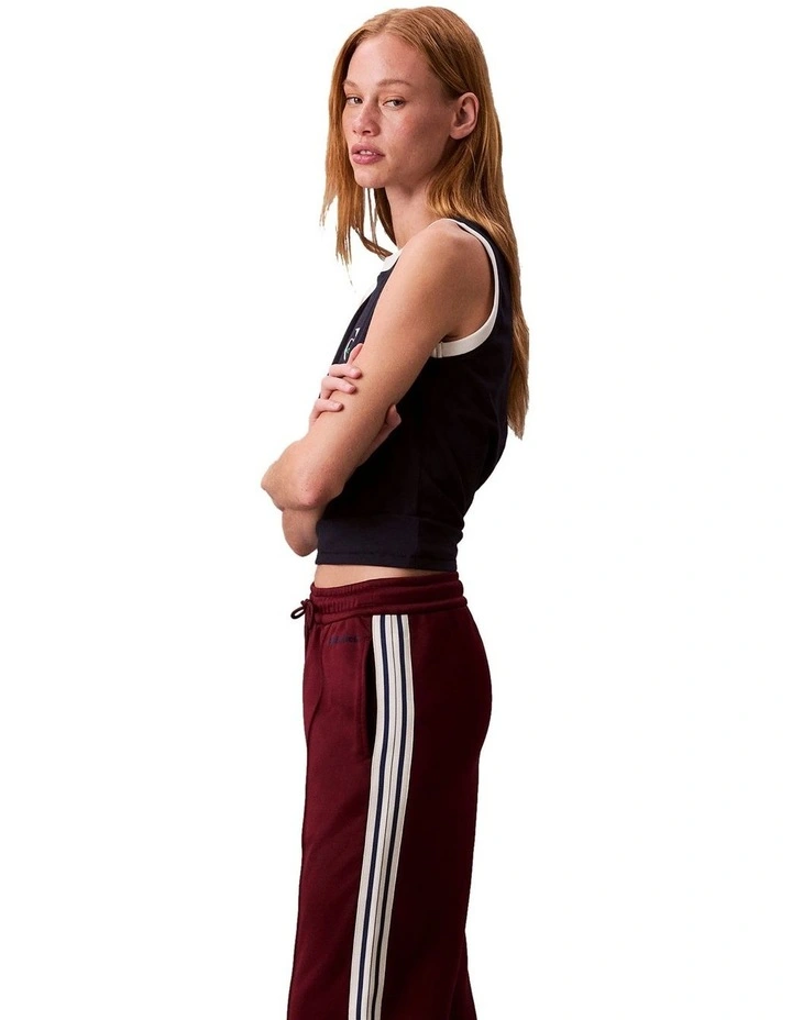High Shine French Terry Track Pant in Red image 3