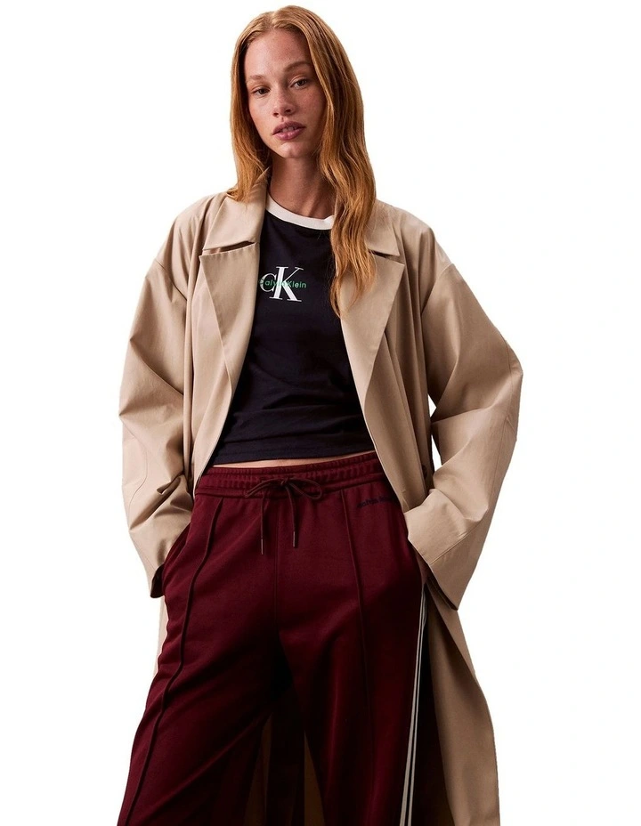 High Shine French Terry Track Pant in Red image 5