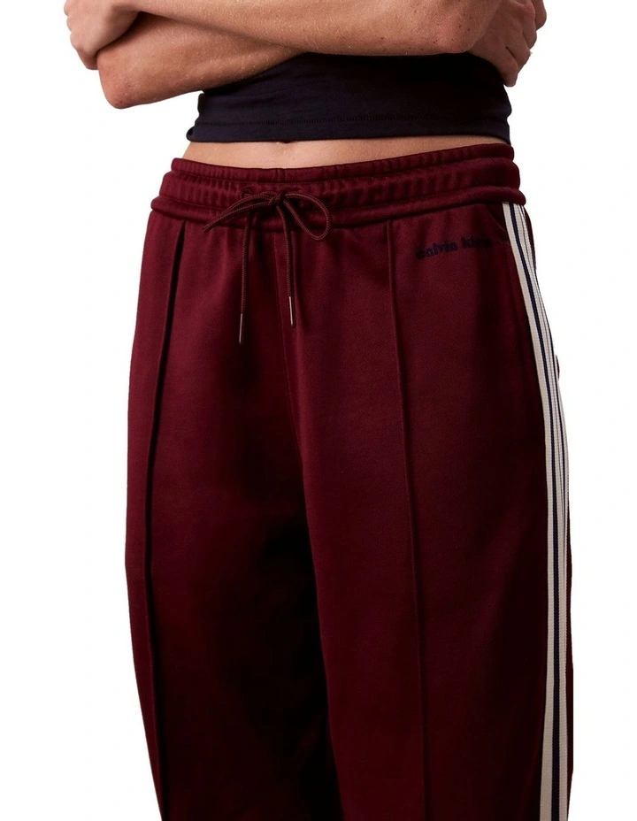 High Shine French Terry Track Pant in Red image 6