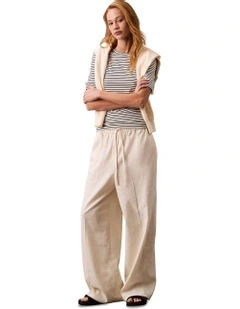 Linen Drawstring Pant in Tofu
