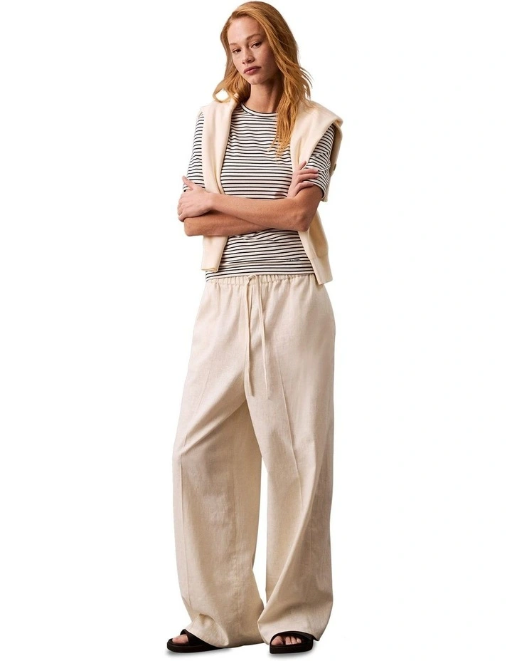 Linen Drawstring Pant in Tofu image 1