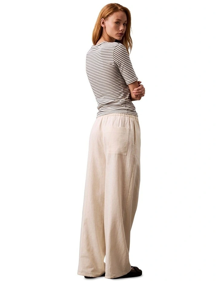 Linen Drawstring Pant in Tofu image 2