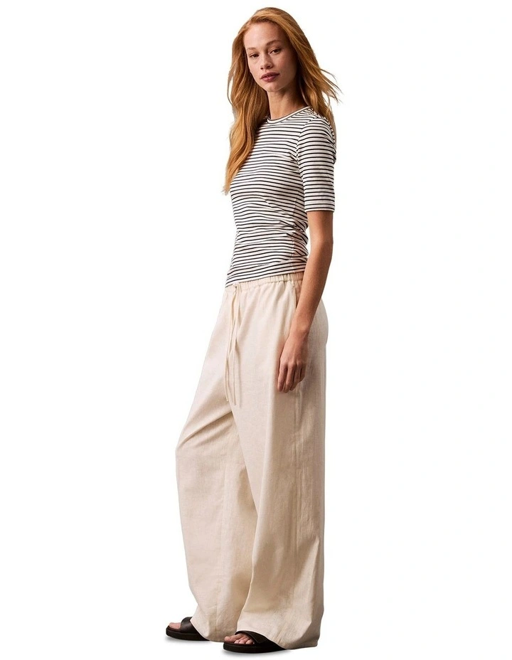 Linen Drawstring Pant in Tofu image 3