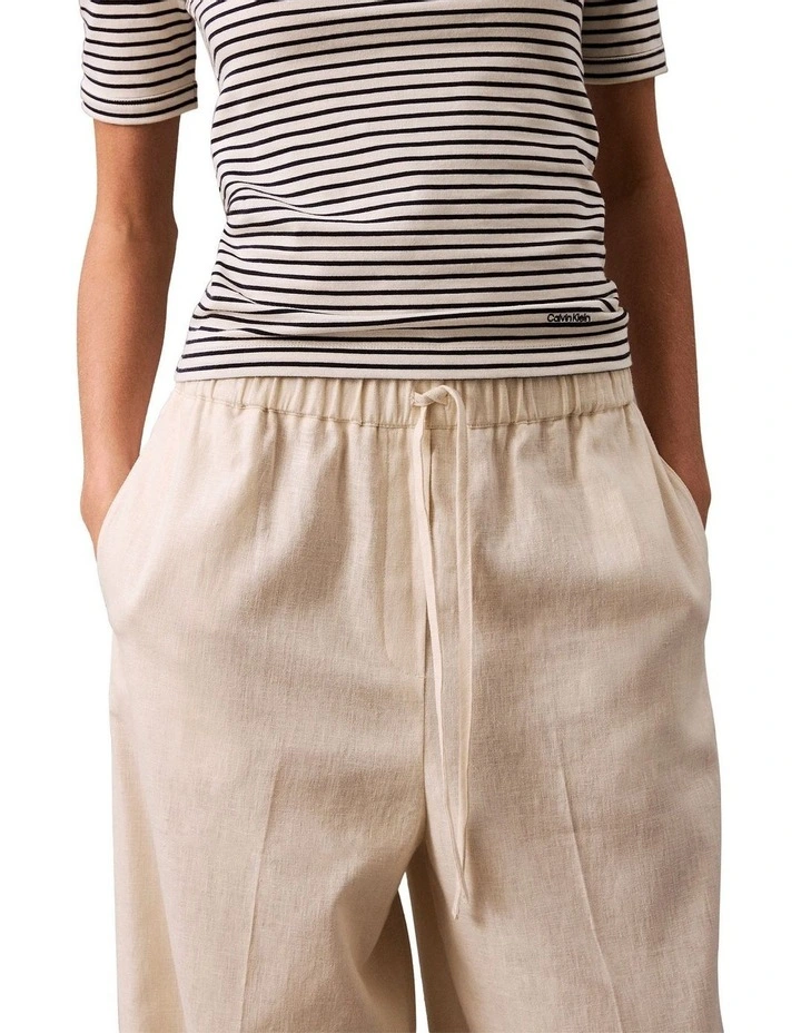 Linen Drawstring Pant in Tofu image 4