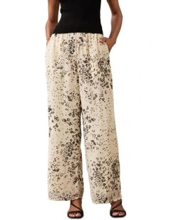 Printed Pull On Wide Leg Pant