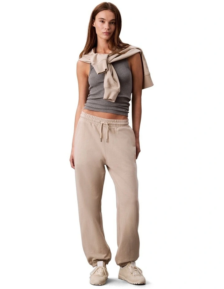 Premium Terry Emblem Relaxed Jogger in Black image 1