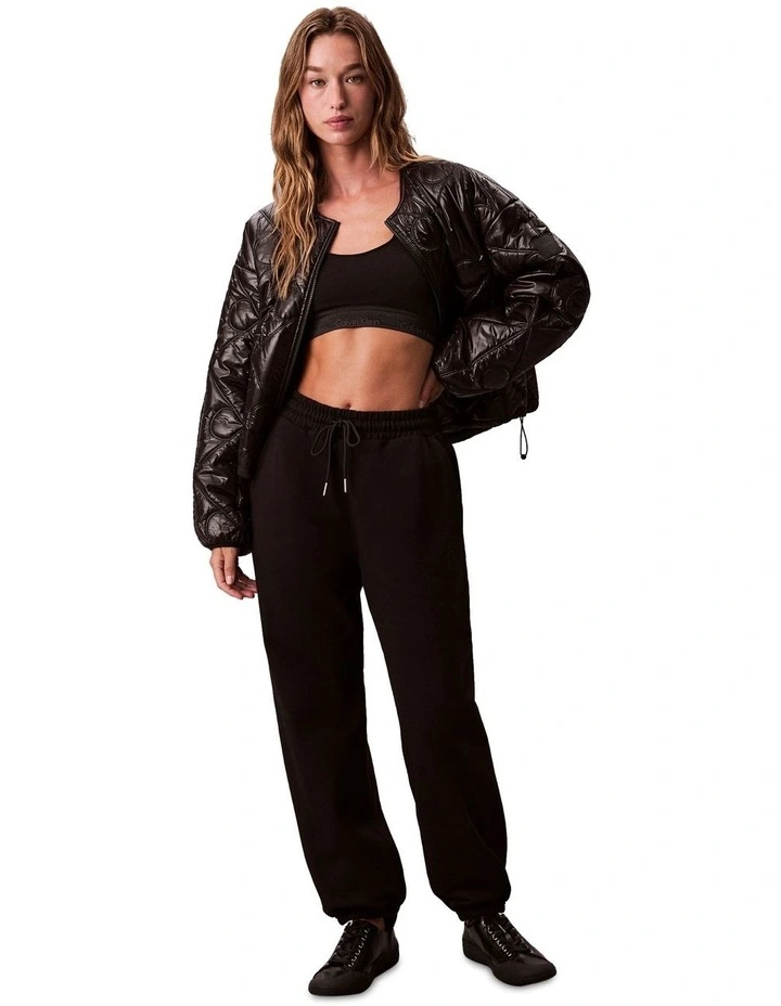 Premium Terry Emblem Relaxed Jogger in Black image 1