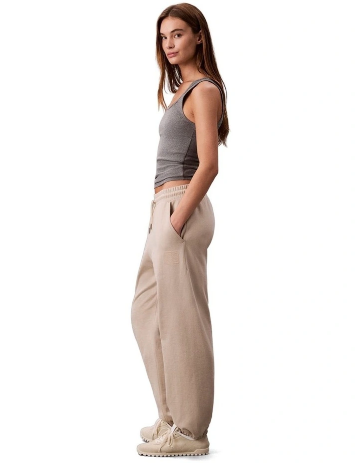 Premium Terry Emblem Relaxed Jogger in Black image 3