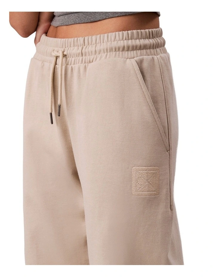 Premium Terry Emblem Relaxed Jogger in Black image 4