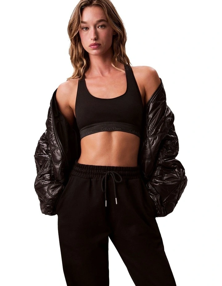 Premium Terry Emblem Relaxed Jogger in Black image 5