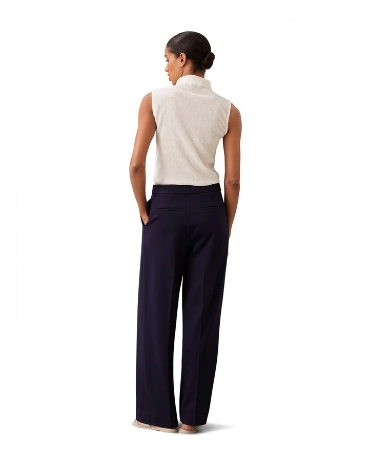 Ponte Wide Leg Pant in Blue image 2